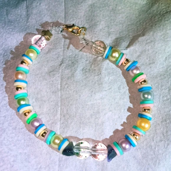 Fairy core,cottage core nostalgic candy ๐ญ๐ฌ shop pearl and amethyst bracelet ๐ - Picture 1 of 1